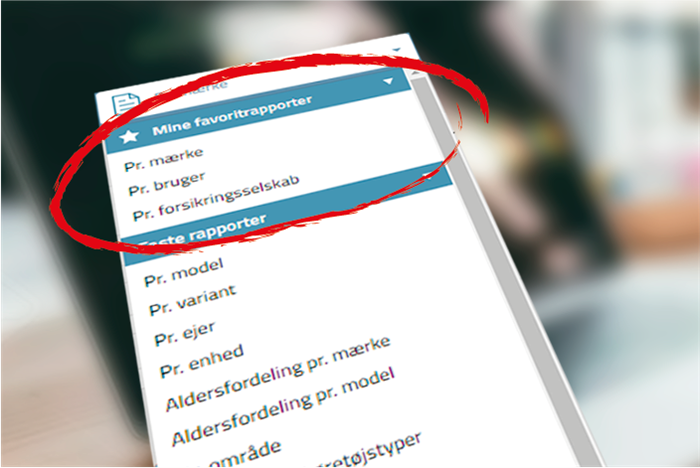 DBI IT A/S - Nyt på Bilstatistik: Favoritrapporter
